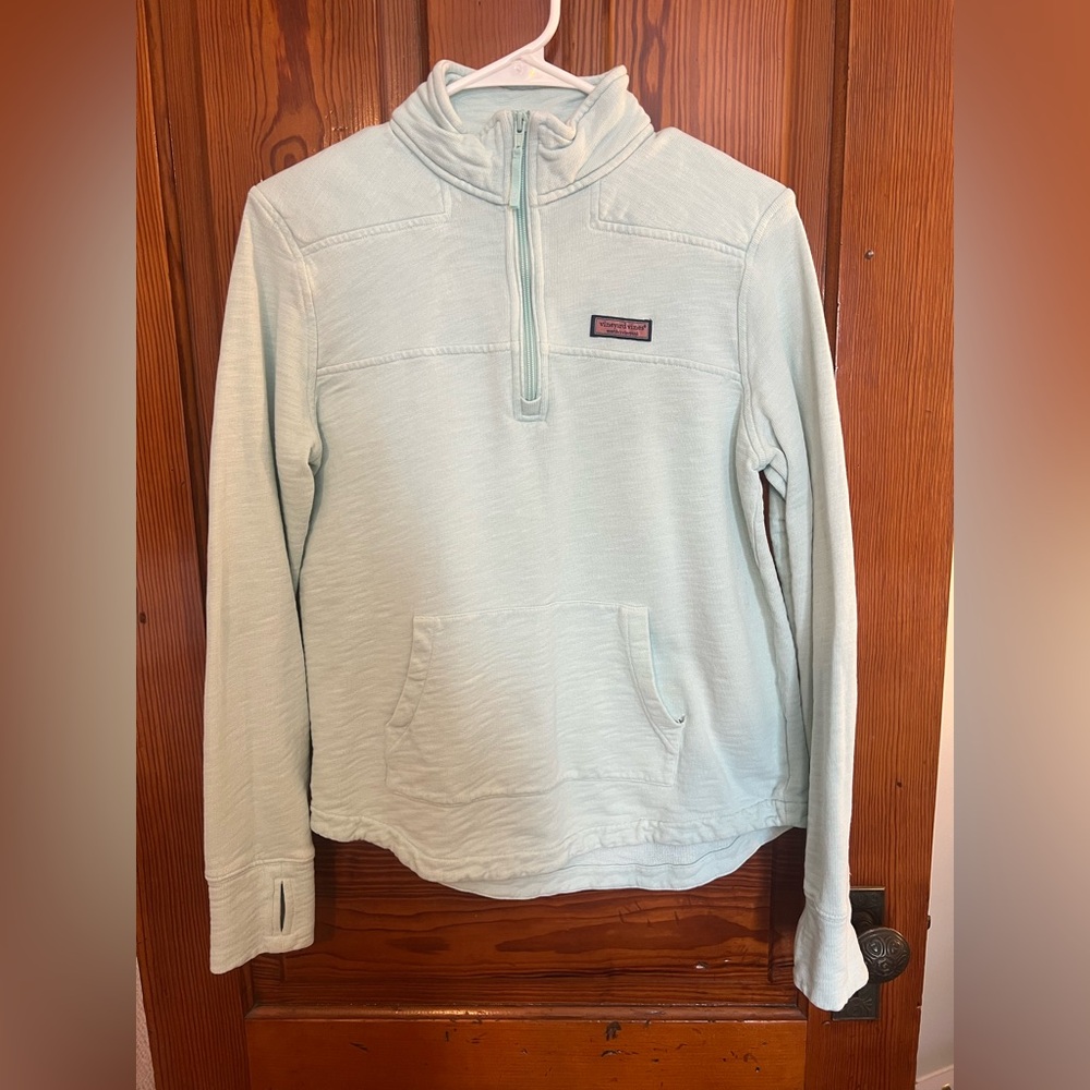Vineyard Vines Women's Light blue/mint quarter zip